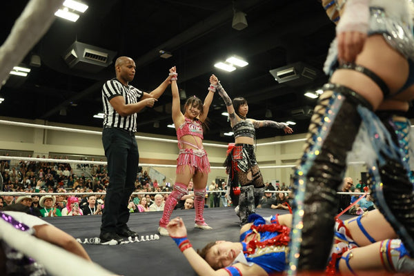 Miu Watanabe and Rika Tatsumi vs. Yuki Kamifuku and Yuki Arai
