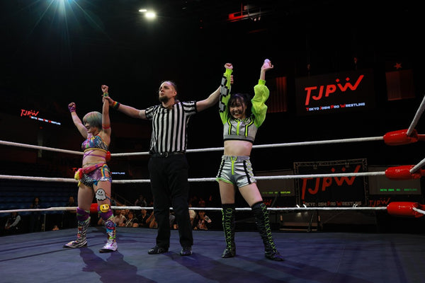 Suzume and Arisu Endo vs. Raku and Pom Harajuku