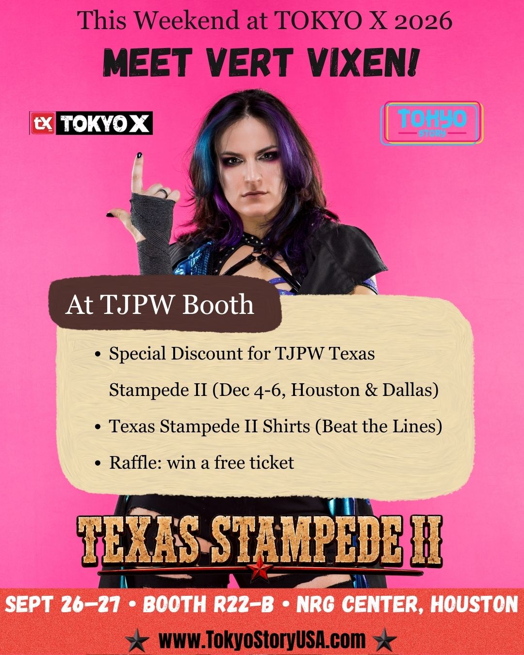 TJPW x Vert Vixen Special Booth at TOKYO X This Weekend!